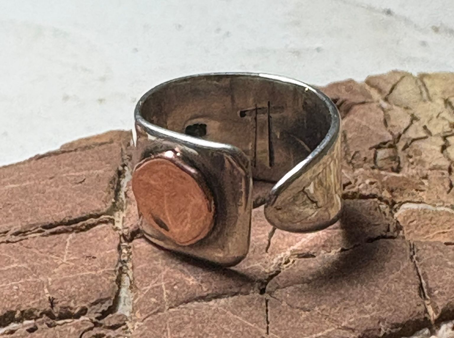 Copper & silver ring