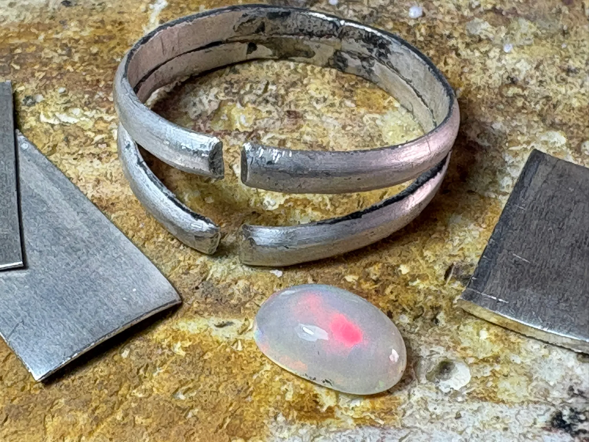 Silver opal ring prep